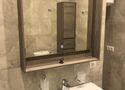 Ремонт ванной, зеркало и раковина