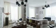 Гостиная в скандинавском стиле 20м