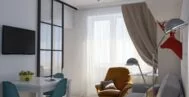 Гостиная в скандинавском стиле 10м