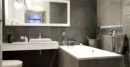 Фото ванной в скандинавском стиле 10 м