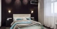 Спальная комната в современном стиле 14 м