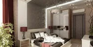 Спальная комната в современном стиле 14 м