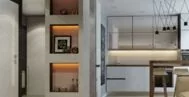 Фото гостиной-кухни в современном стиле 18 м