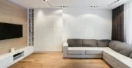 Фото гостиной-кухни в современном стиле 20 м
