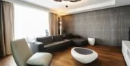 Фото гостиной-кухни в современном стиле 22 м