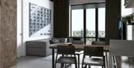 Фото гостиной-кухни в современном стиле 20 м