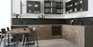 Фото гостиной-кухни в современном стиле 20 м