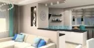 Фото гостиной-кухни в современном стиле 22 м
