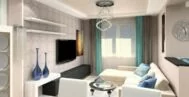 Фото гостиной-кухни в современном стиле 22 м