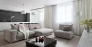 Фото гостиной-кухни в современном стиле 25 м