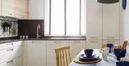 Фото гостиной-кухни в современном стиле 18 м