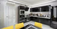 Фото гостиной-кухни в современном стиле 20 м
