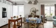 Фото гостиной-кухни в современном стиле 22 м