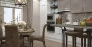 Фото гостиной-кухни в современном стиле 20 м