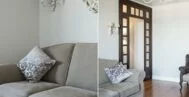 Фото гостиной-кухни в современном стиле 18 м