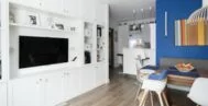 Фото гостиной-кухни в современном стиле 20 м