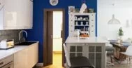 Фото гостиной-кухни в современном стиле 20 м