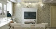 Фото гостиной-кухни в современном стиле 20 м