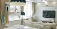 Фото гостиной-кухни в современном стиле 20 м