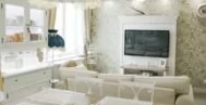 Фото гостиной-кухни в современном стиле 20 м