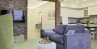 Фото гостиной-кухни в современном стиле 20 м