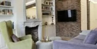 Фото гостиной-кухни в современном стиле 20 м
