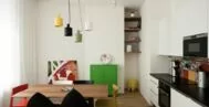 Фото гостиной-кухни в современном стиле 22 м