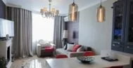 Фото гостиной-кухни в современном стиле 18 м