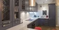 Фото гостиной-кухни в современном стиле 18 м